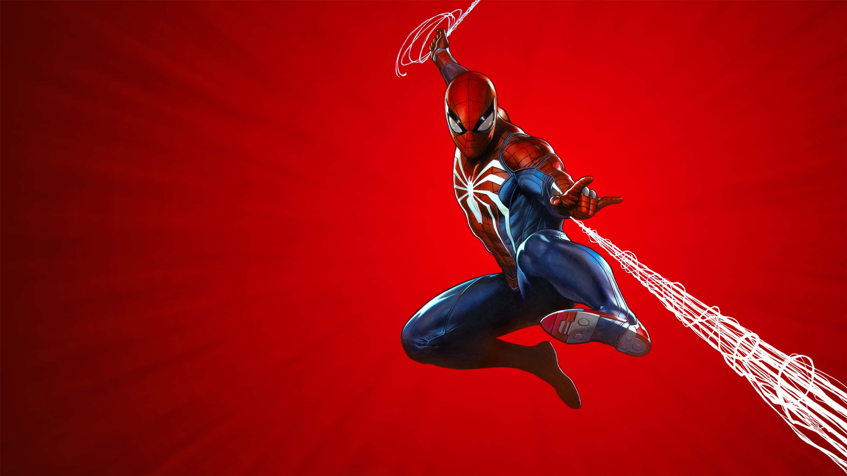 Personaje de Juego de PS4 Spiderman en su Icónica Pose de Salto Fondos de pantalla