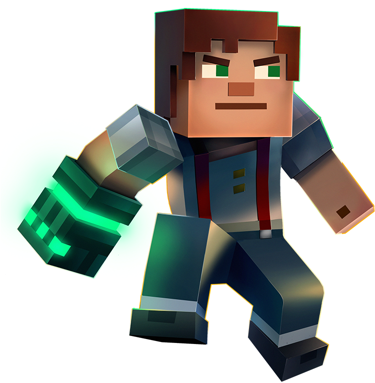 Personaje de Minecraft con brillo verde Fondos de pantalla