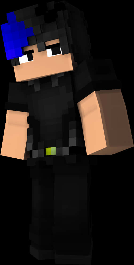 Personaje de Minecraft con cabello azul Fondos de pantalla
