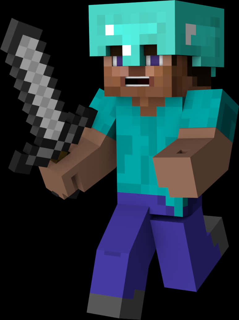 Personaje de Minecraft con espada Fondos de pantalla