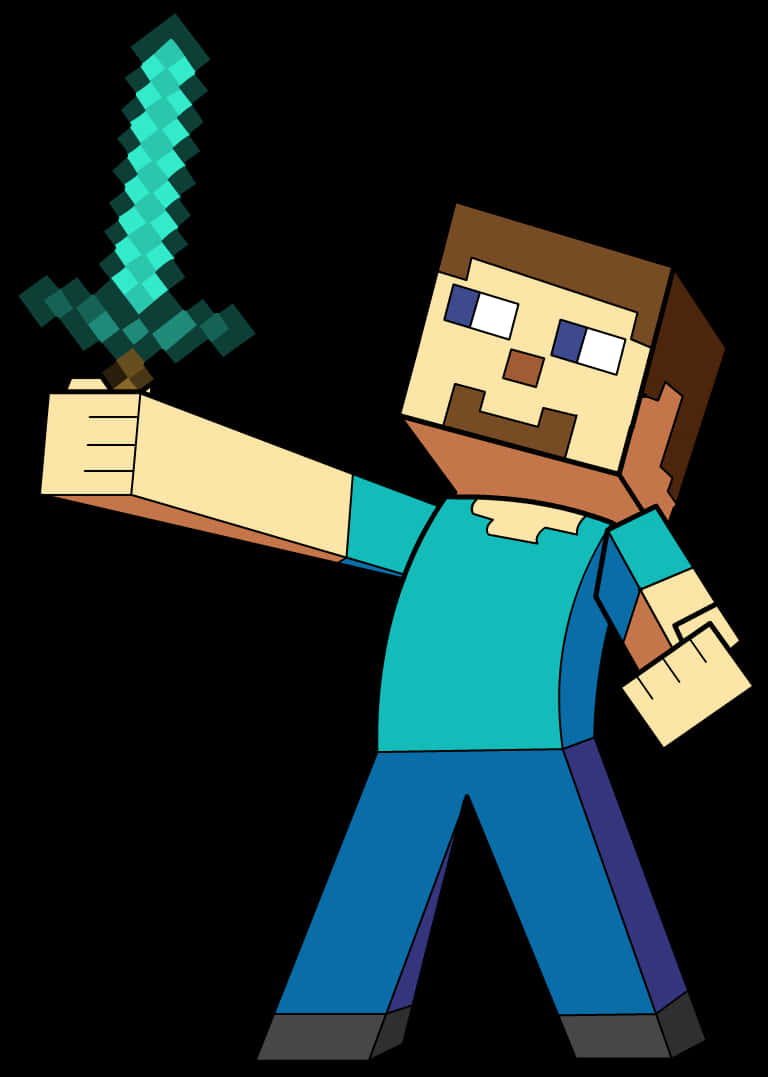 Personaje de Minecraft con espada Fondos de pantalla