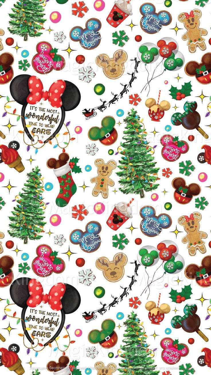 Personajes Adorables de Disney Navidad iPhone Fondos de pantalla