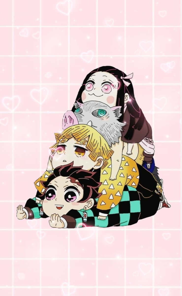 Personajes Chibi de Demon Slayer Tiernos Fondos de pantalla