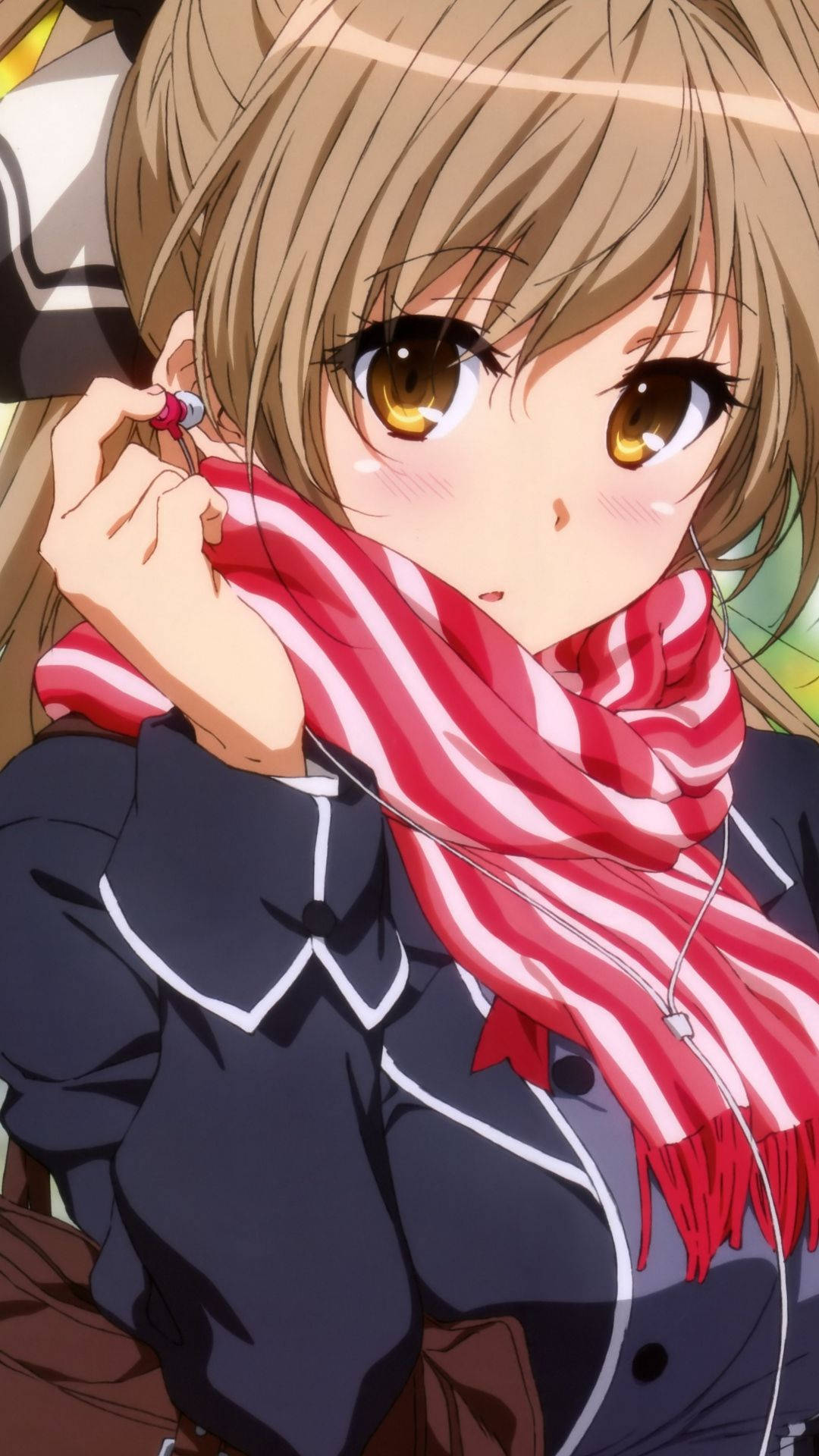 Personajes de anime lindos con bufanda roja Fondos de pantalla