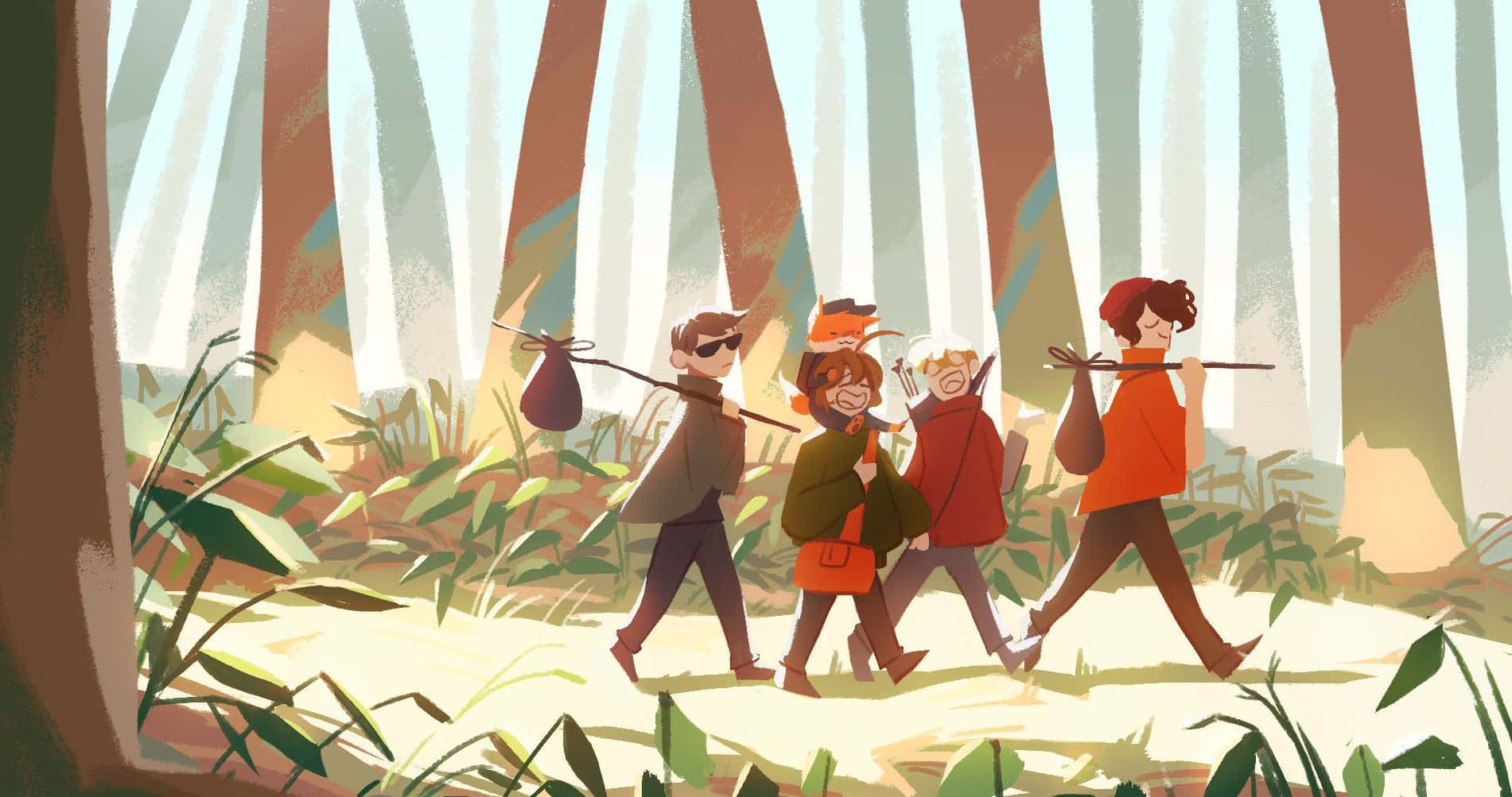 Personajes de Aventura en el Bosque de Dream SMP para Fondo de Computadora Fondos de pantalla
