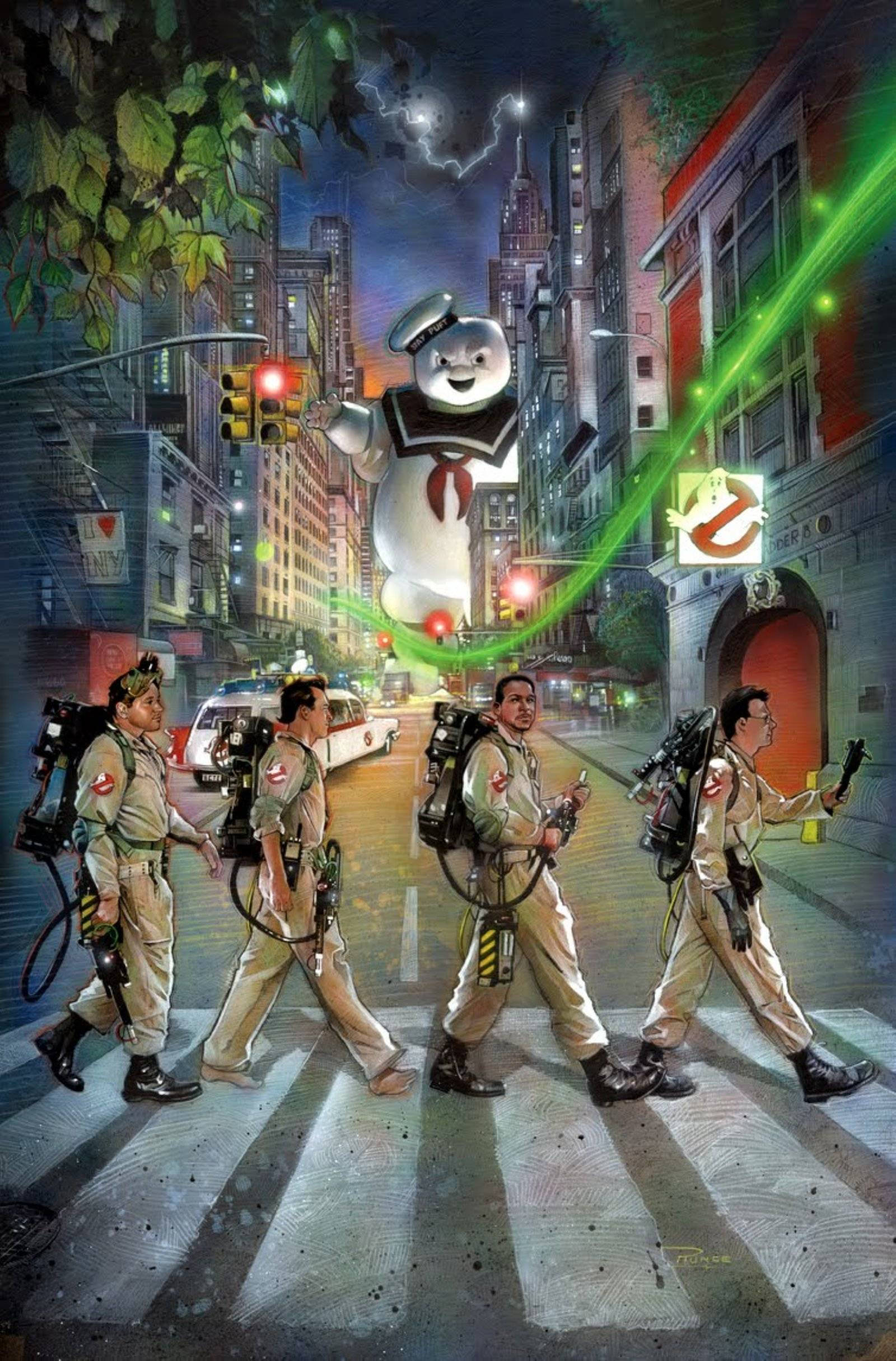 Personajes de Cazafantasmas, persiguiendo el ritmo colectivamente. Fondos de pantalla