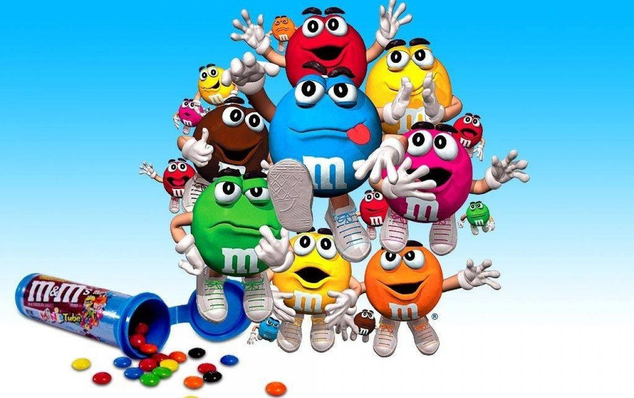 Personajes de chocolate coloridos variados de M&M's Fondos de pantalla