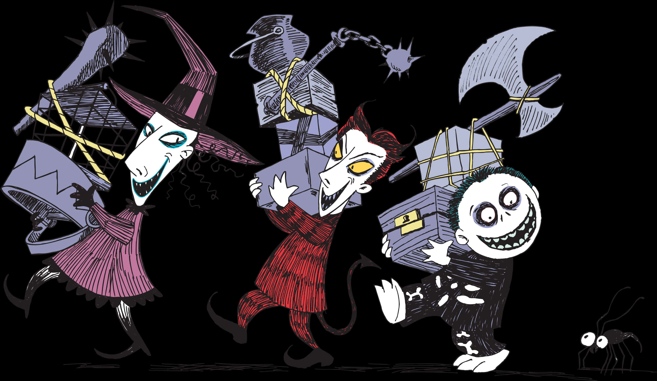 Personajes de Nightmare Before Christmas en Marcha Fondos de pantalla