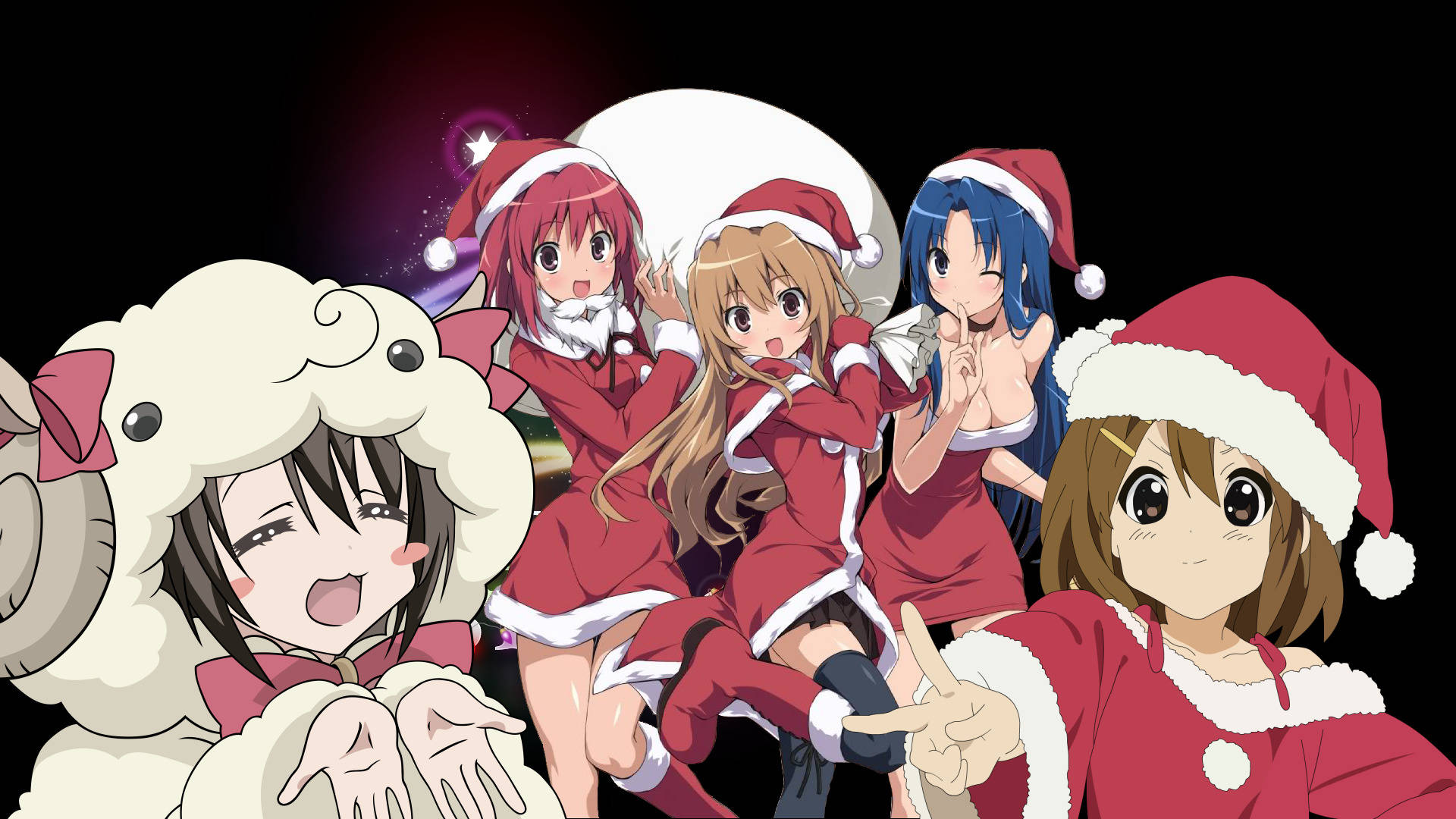 Personajes de Toradora en Navidad con Chica Anime Fondos de pantalla