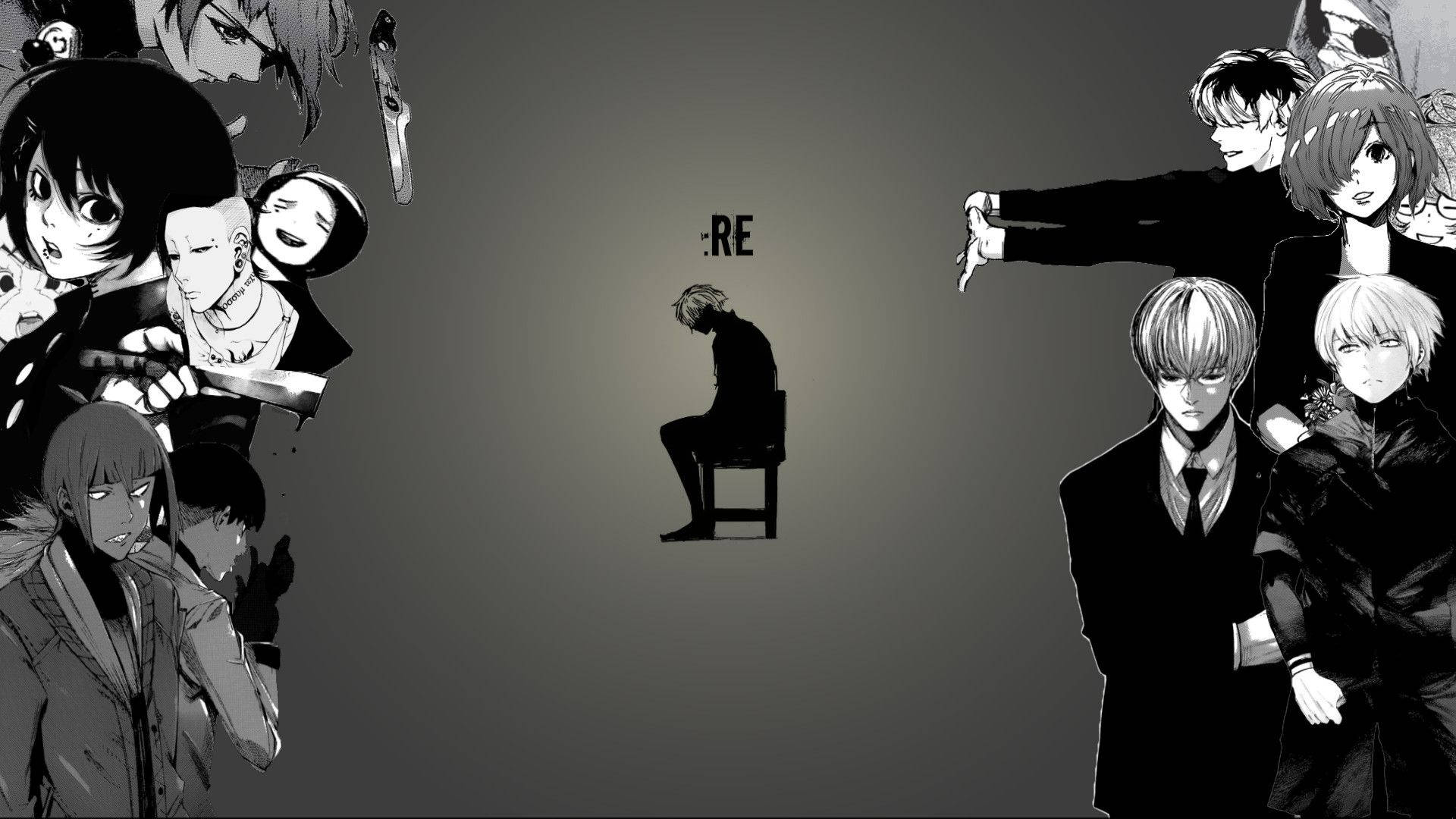 Personajes de Tokyo Ghoul en Blanco y Negro Fondos de pantalla