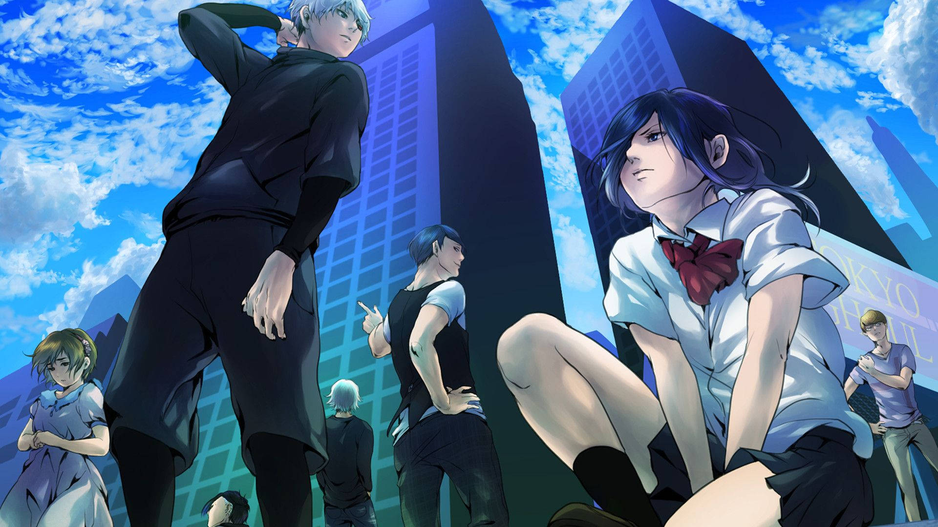Personajes de Tokyo Ghoul Rize en Uniforme Escolar Fondos de pantalla