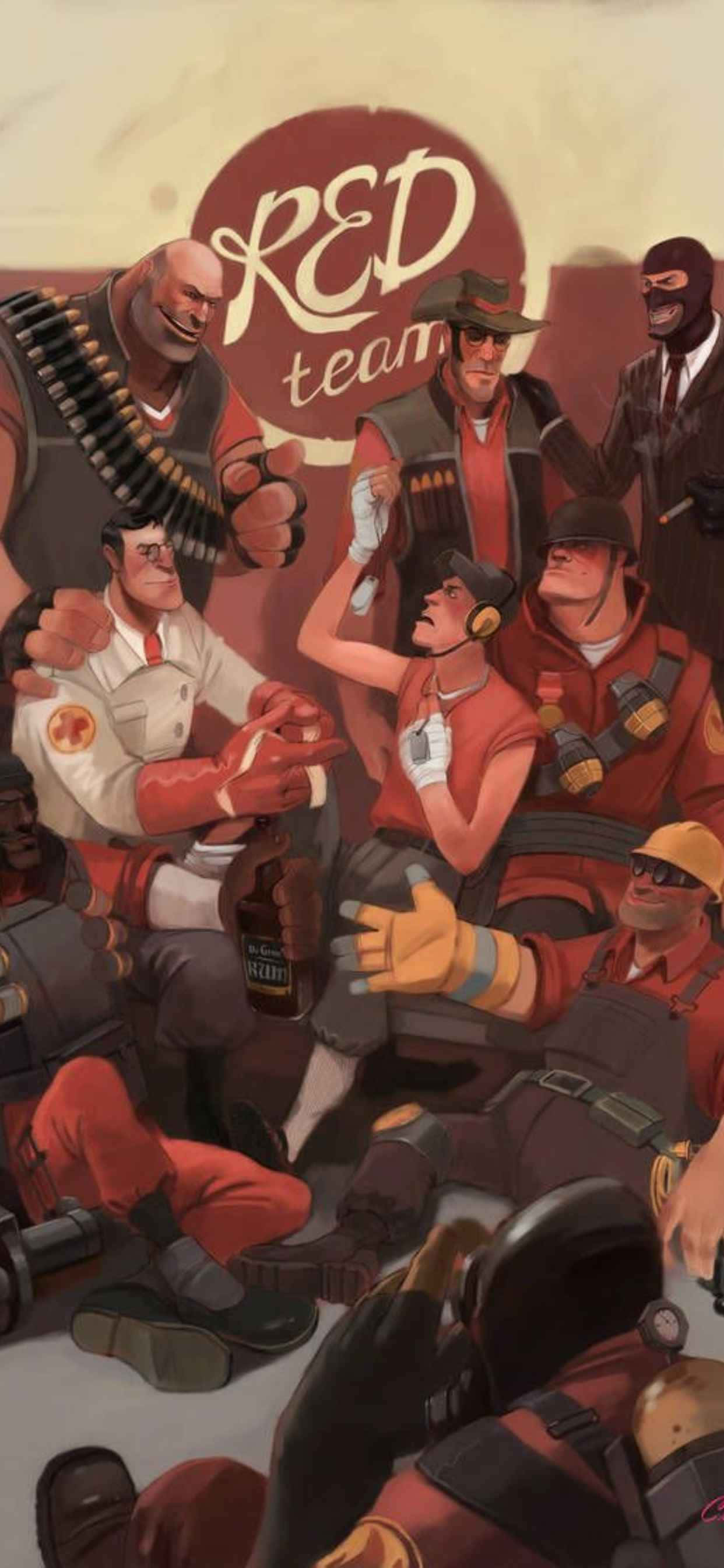 Personajes del equipo rojo fondo para iPhone XS Max Team Fortress 2 Fondos de pantalla