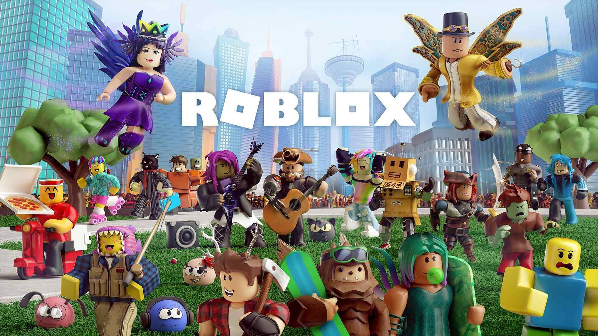 Personajes geniales de Roblox disfrutando la vida en la ciudad Fondos de pantalla