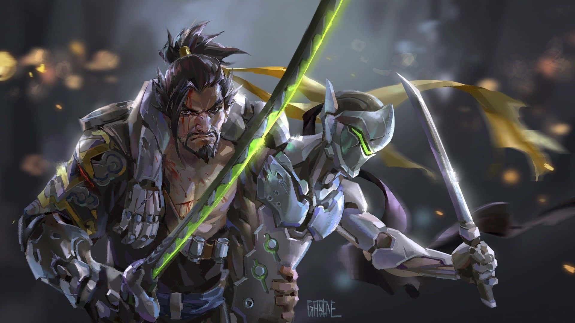Personajes Genji y Hanzo 1920x1080 Fondo de Overwatch Fondos de pantalla