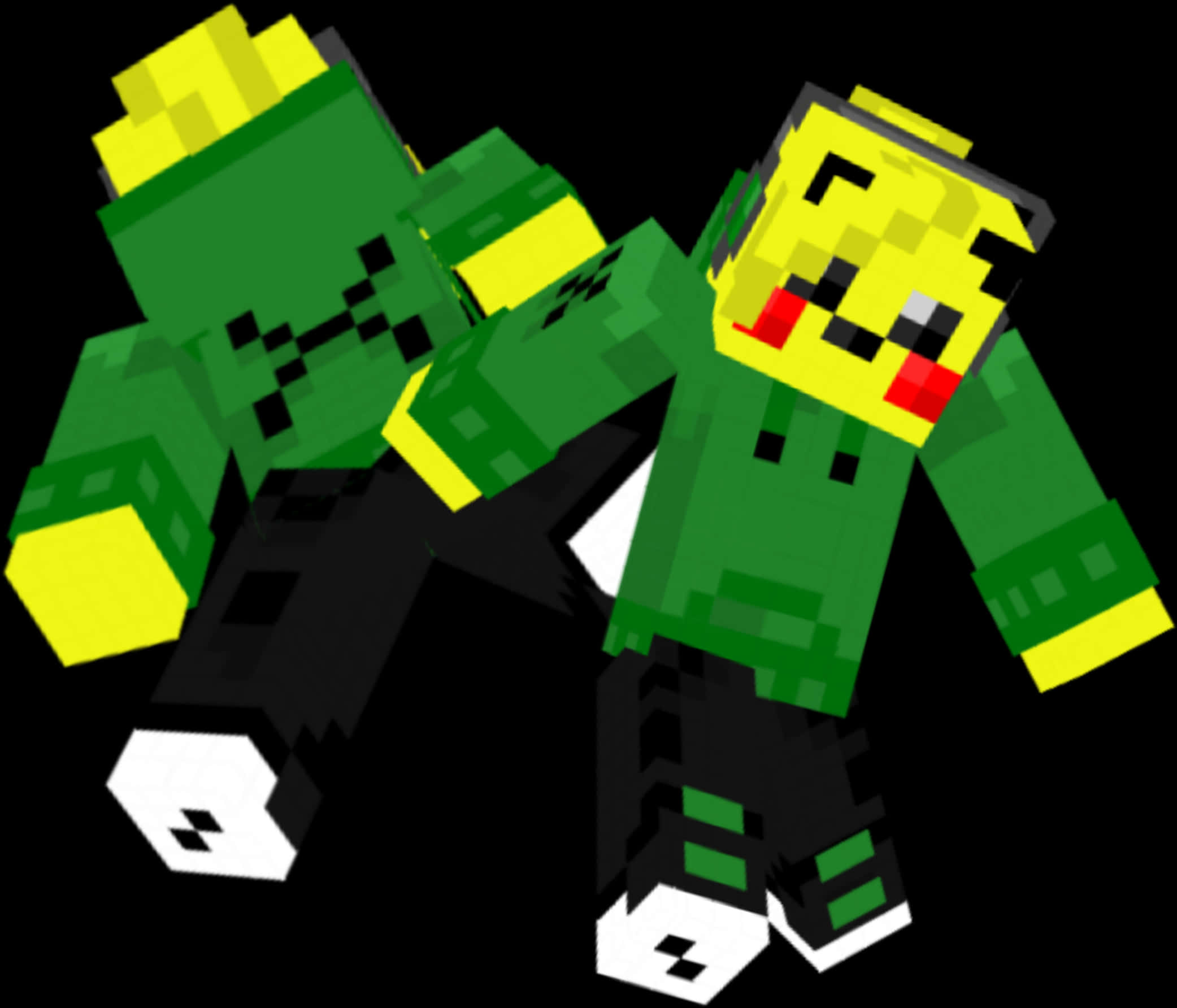 Personajes Pixelados Verdes de Minecraft Fondos de pantalla