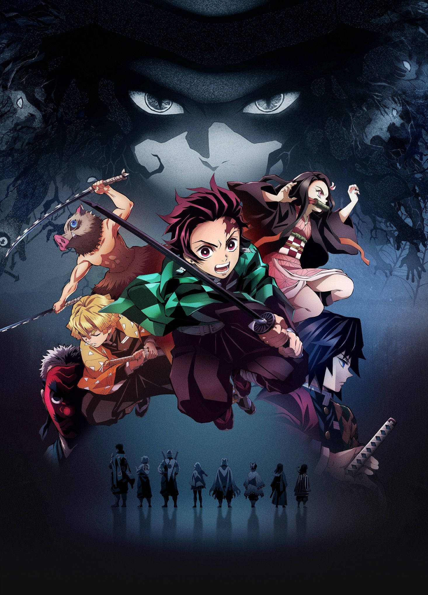 Personajes principales de Demon Slayer para iPhone Fondos de pantalla