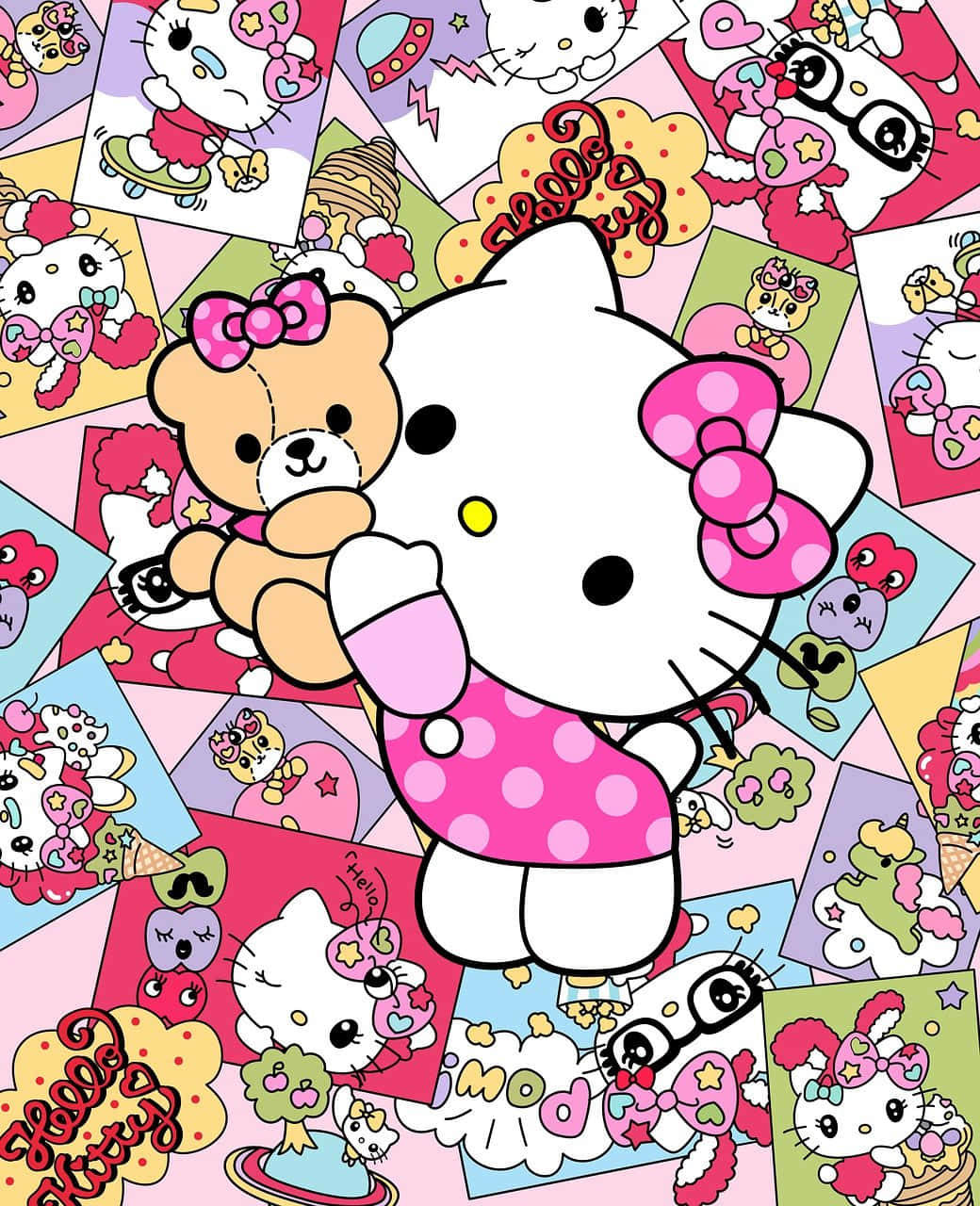 Personajes Sanrio Alegres Celebrando la Felicidad Fondos de pantalla