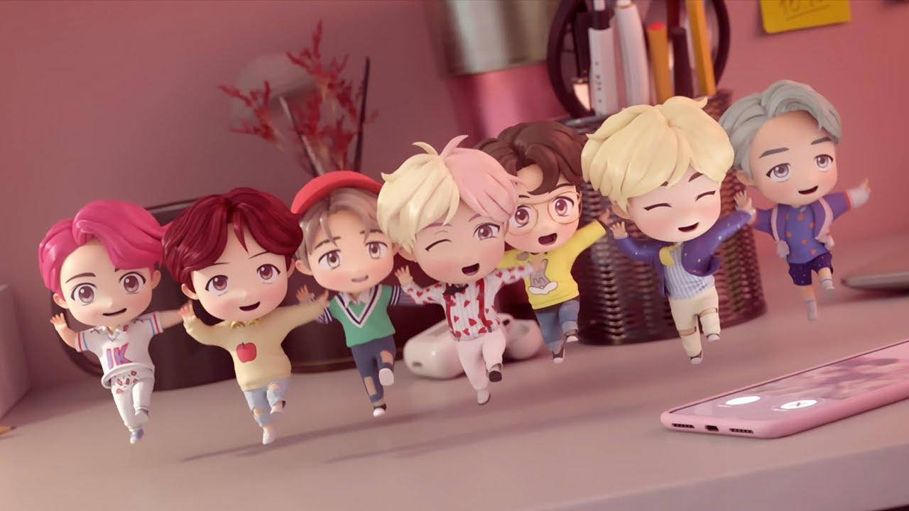 Personajes TinyTAN de BTS Bailando en Laptop Fondos de pantalla