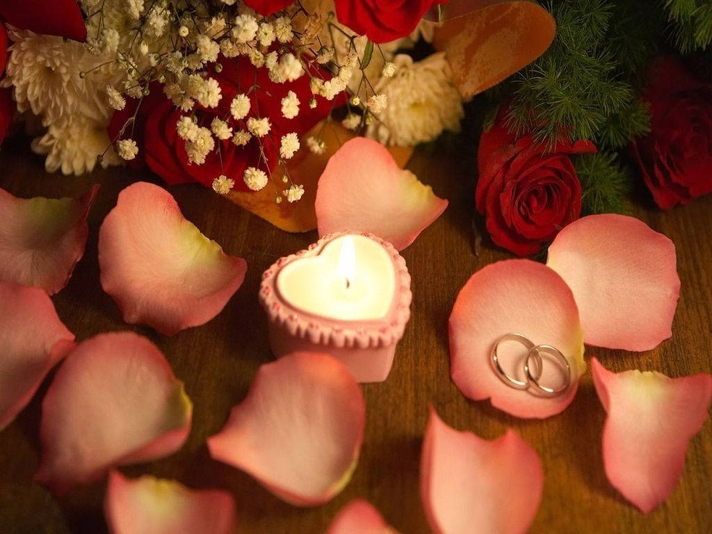 Pétalos de flores para escritorio de San Valentín Fondos de pantalla