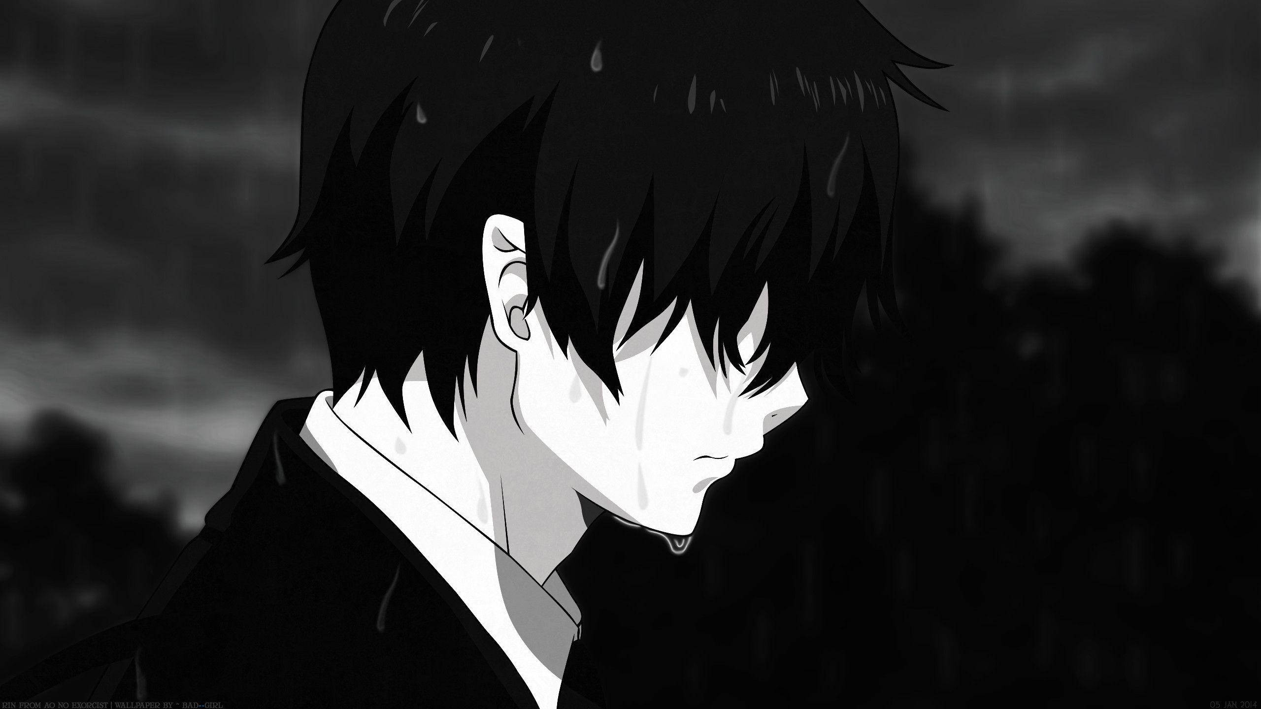 PFP Anime Lindo Emo en Blanco y Negro Fondos de pantalla