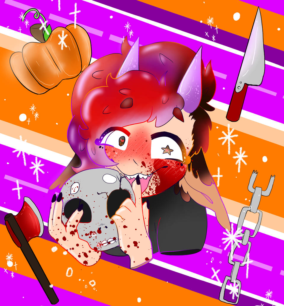 PFP de Halloween niño lindo sosteniendo una calavera Fondos de pantalla