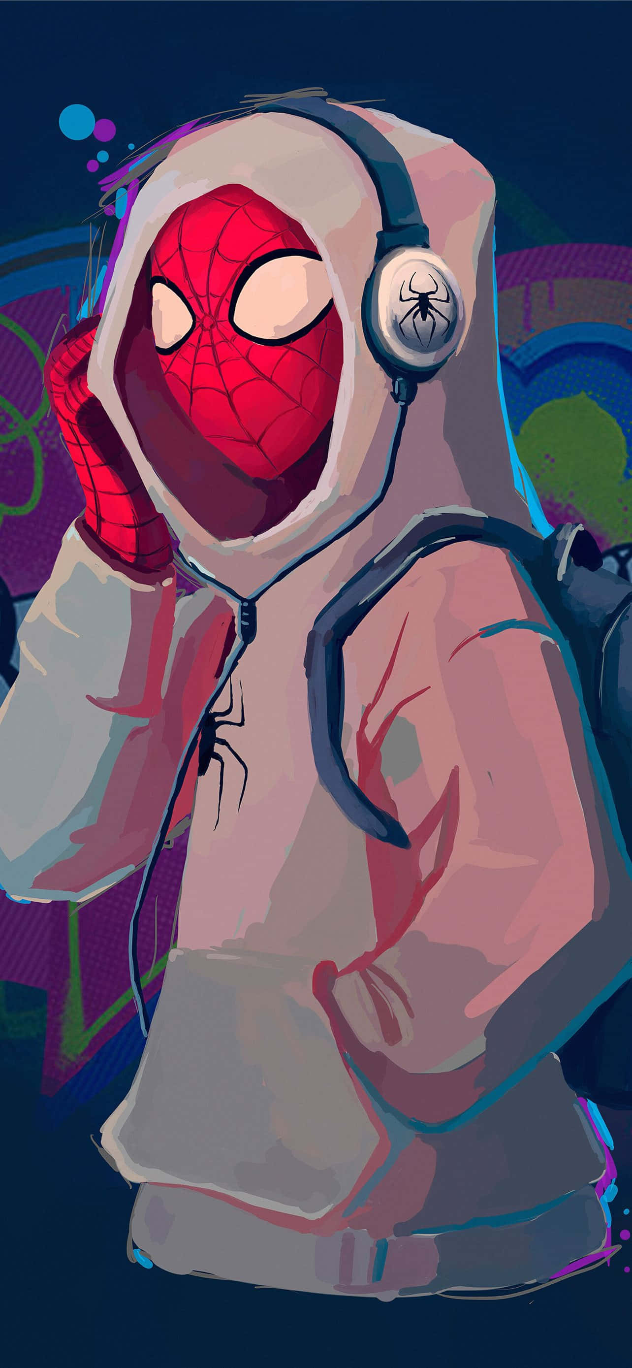 PFP de Spiderman escuchando música Fondos de pantalla