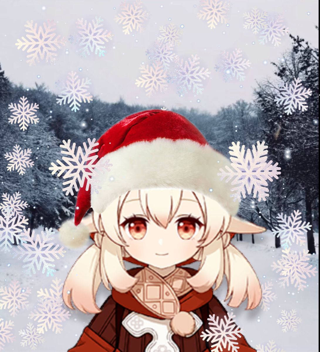 PFP navideño de linda chica anime Fondos de pantalla