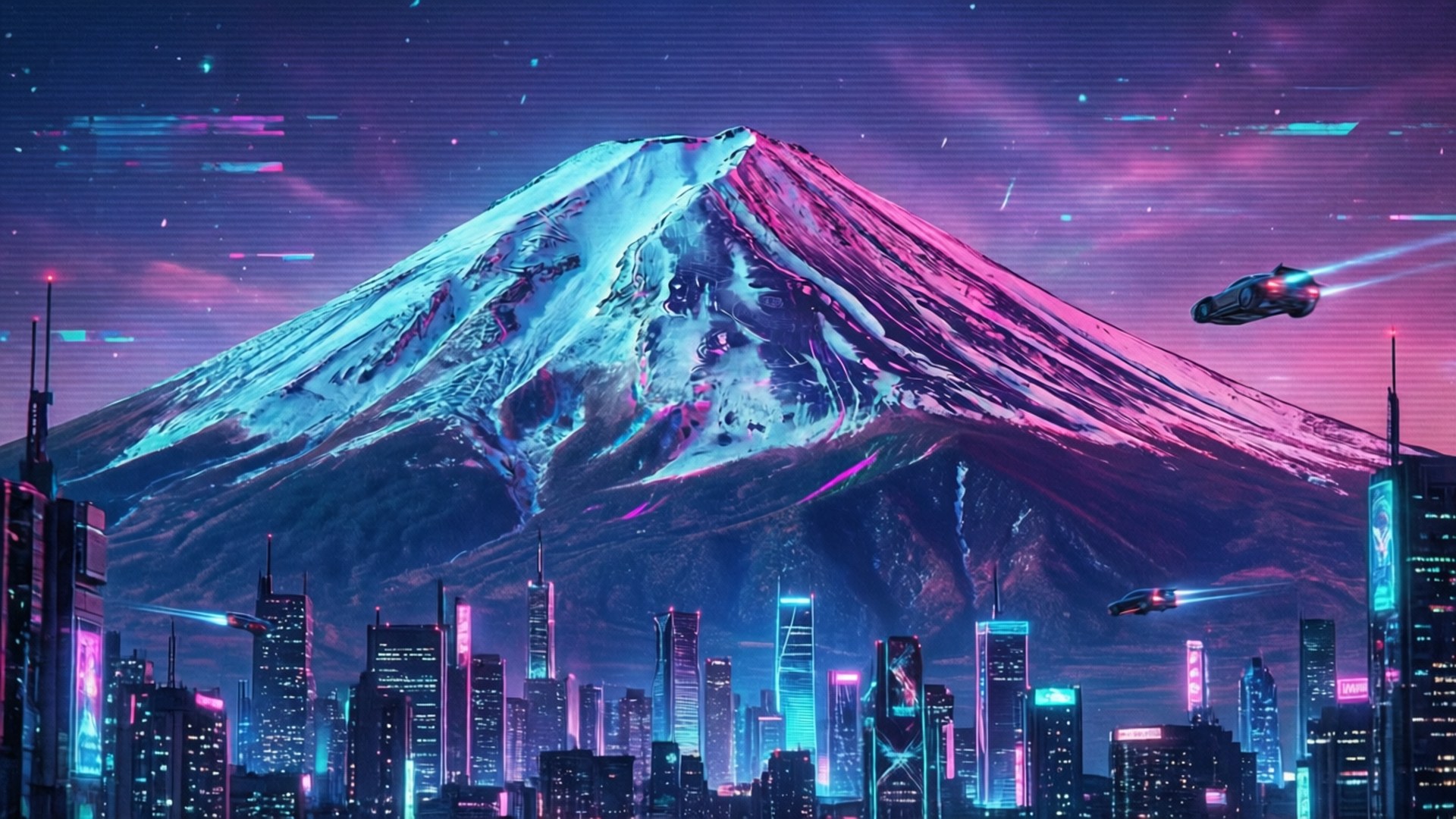 Pico Nevado Cyberpunk Fondos de pantalla