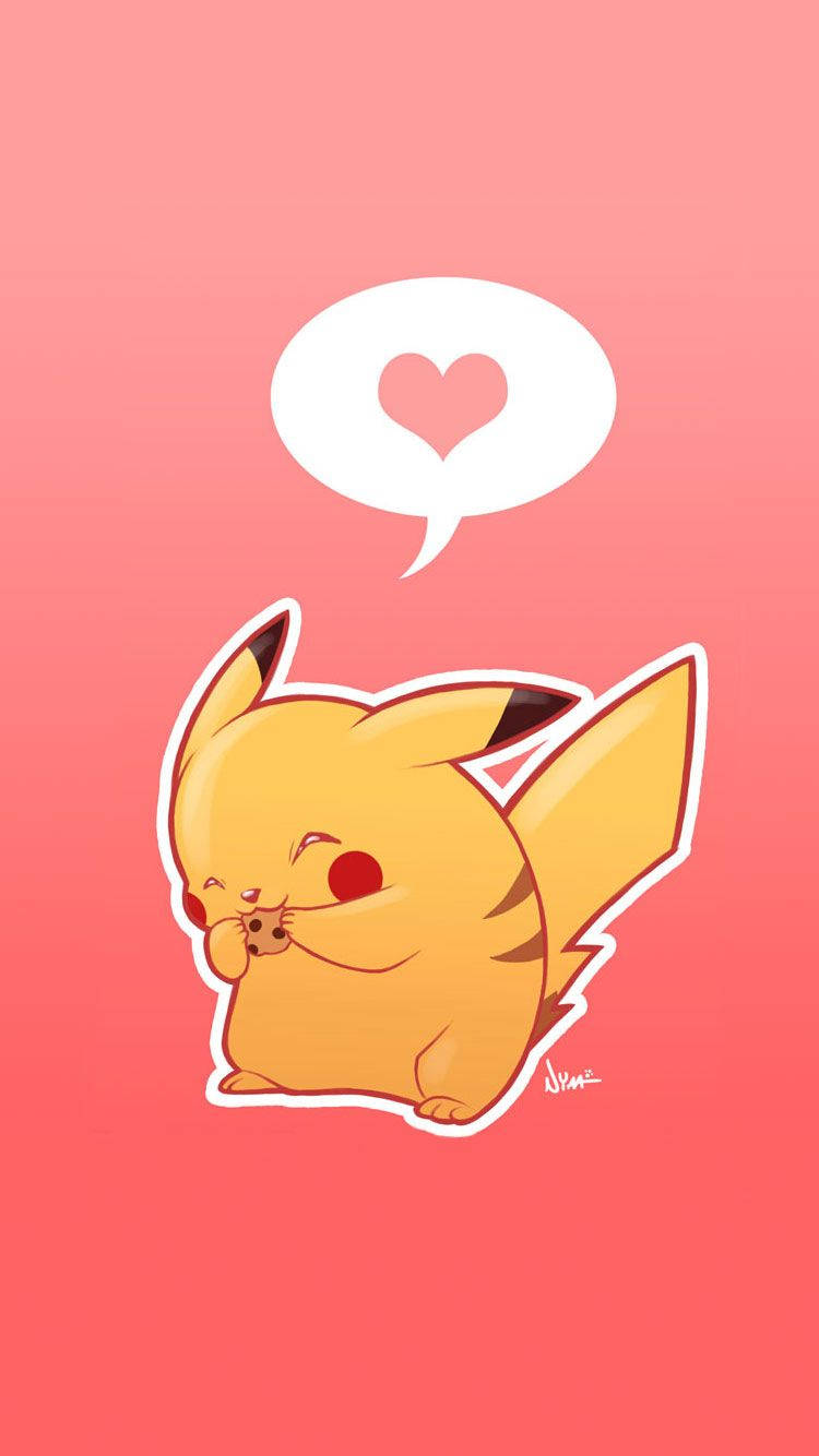 Pikachu abrazando un corazón rosa Fondos de pantalla