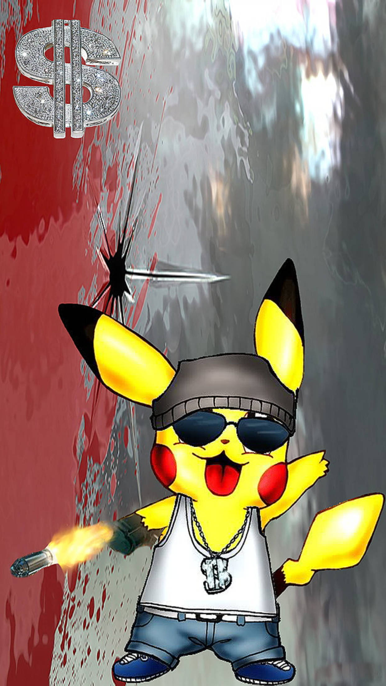 Pikachu adopta la vibra de gánster en arte de caricatura Fondos de pantalla