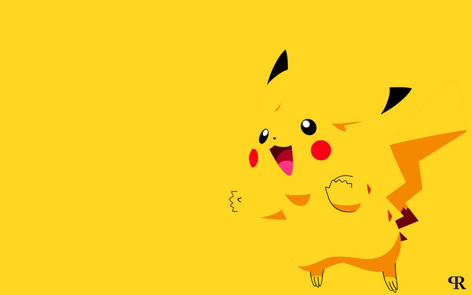 Fondo de pantalla de Pikachu camuflado en el fondo amarillo.