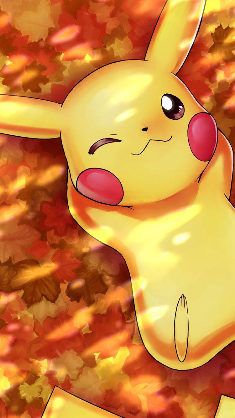 Pikachu de Otoño para iPhone Fondos de pantalla