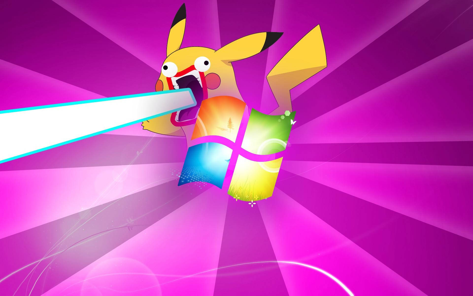 Pikachu divertido de anime en Windows Fondos de pantalla