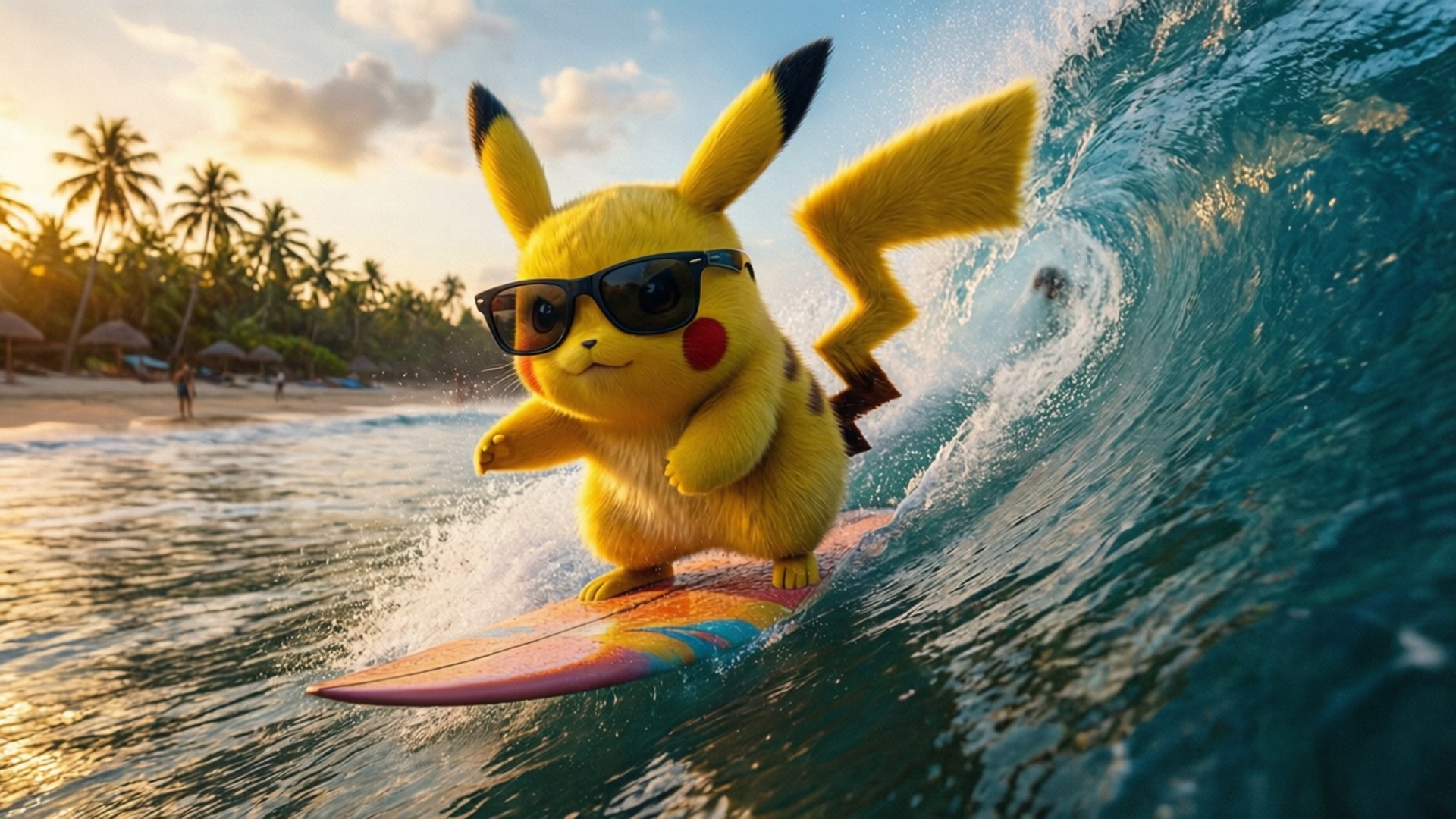 Pikachu surfeando Fondos de pantalla