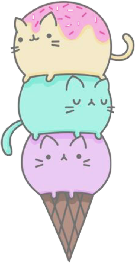 Pila de Gatos Kawaii de Helado Fondos de pantalla