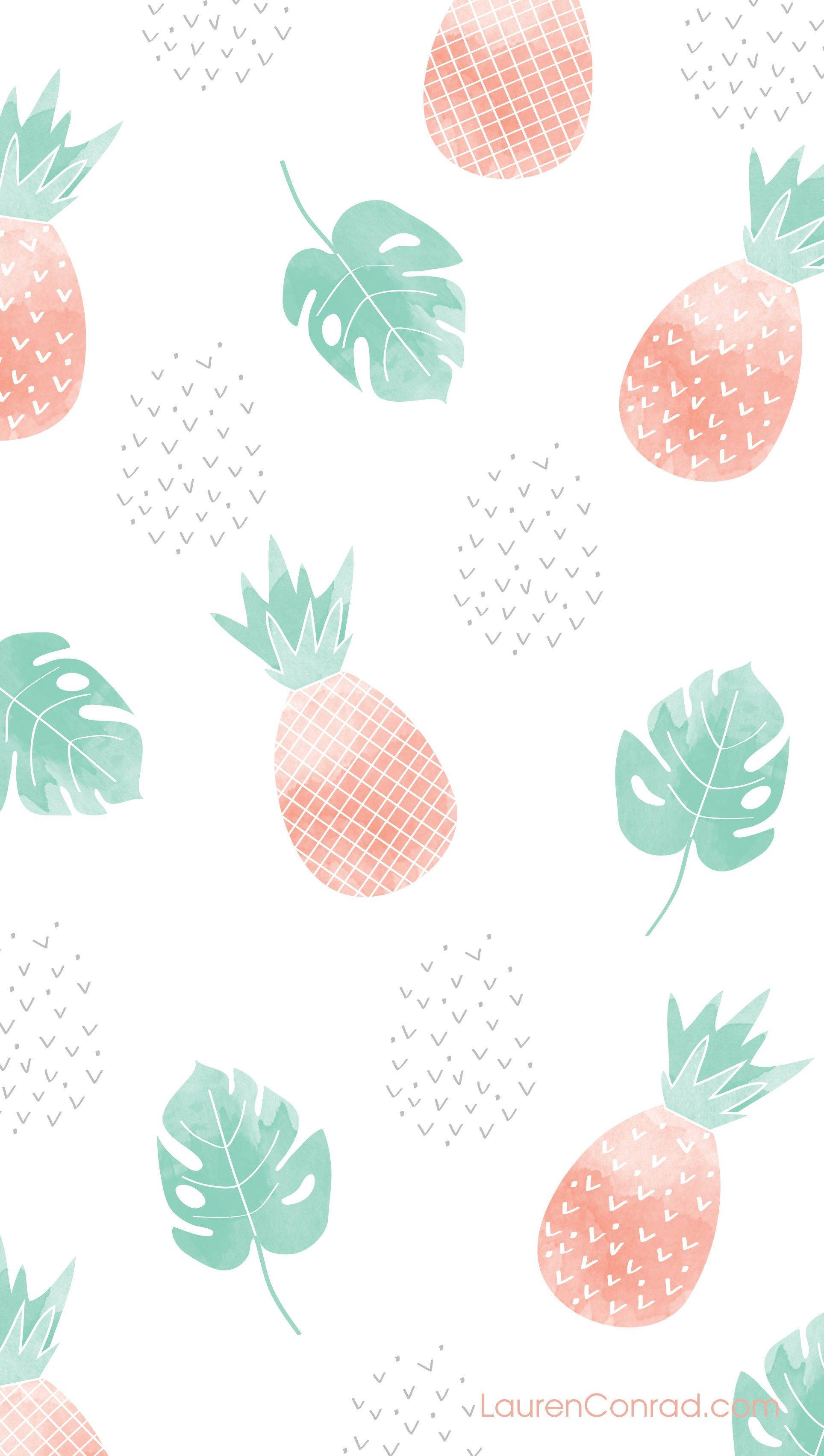 Piña y Hojas Fondo Bonito para iPhone Fondos de pantalla