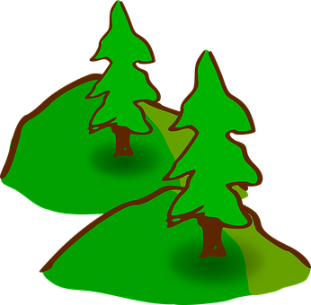 Pinos en Hills Vector Fondos de pantalla