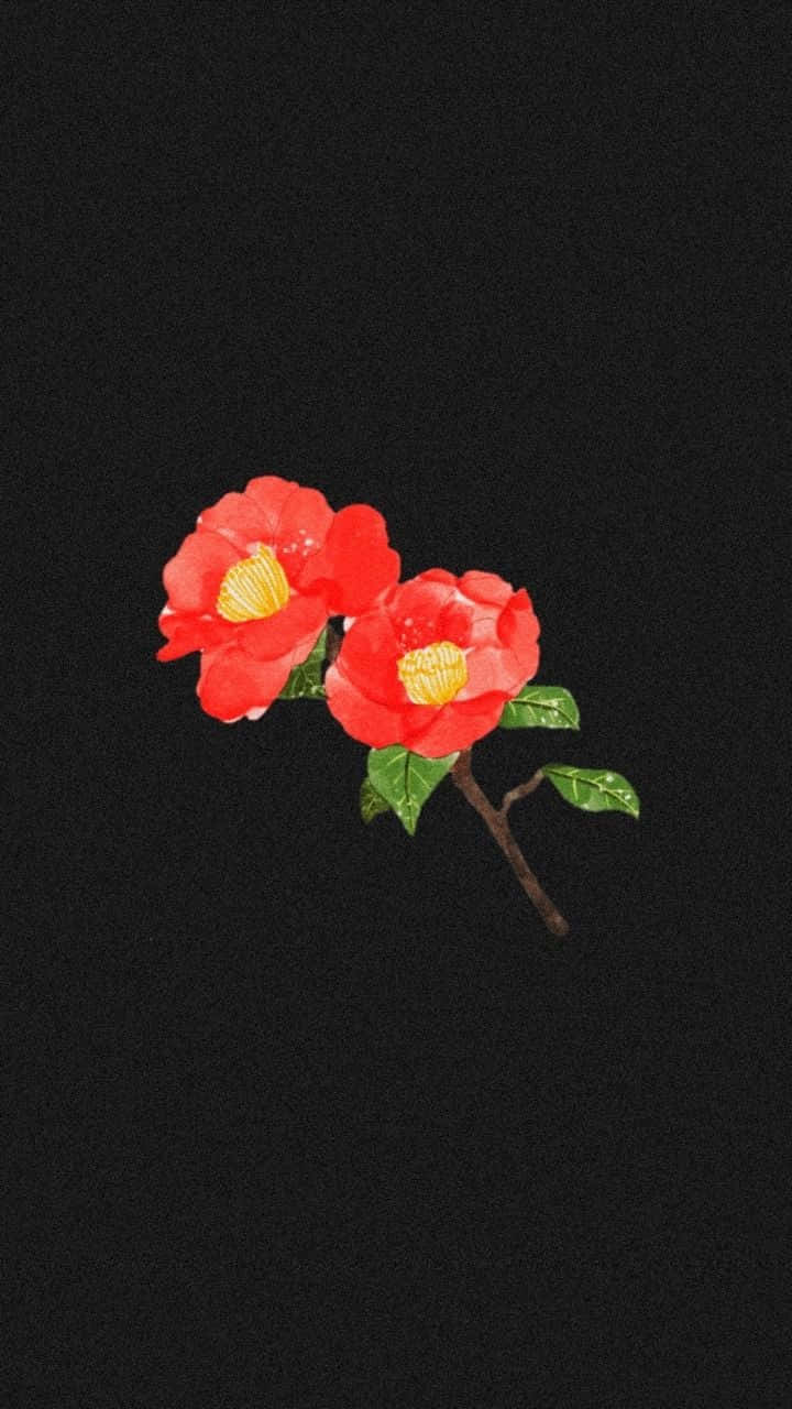 Pintura de Flores Rojas Estética Tumblr Fondos de pantalla