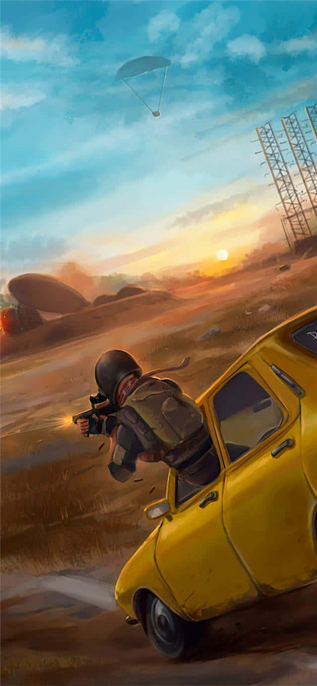 Pintura digital de un personaje de PUBG iPhone Fondos de pantalla