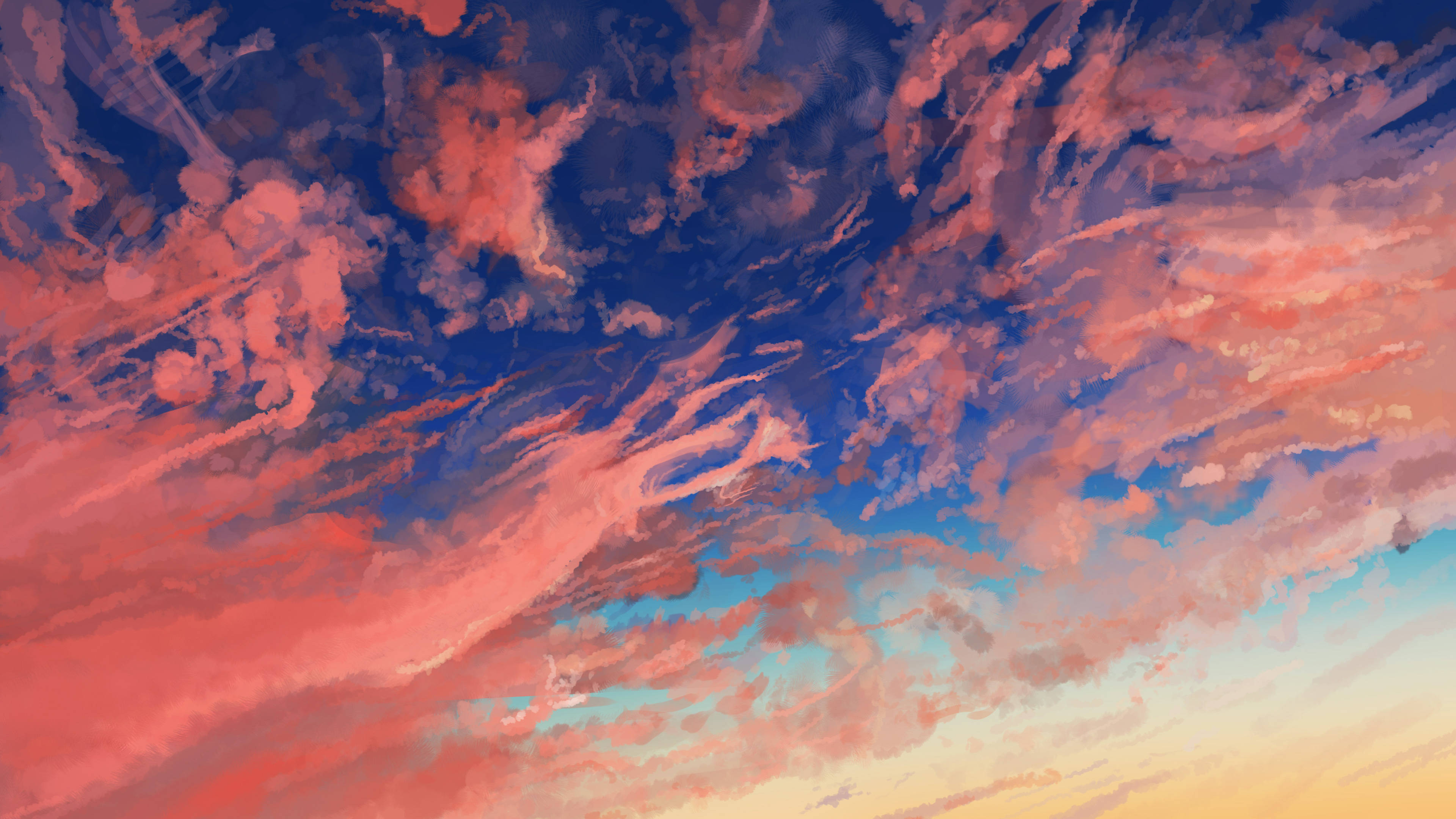 Pintura Estética de Nubes Fondos de pantalla