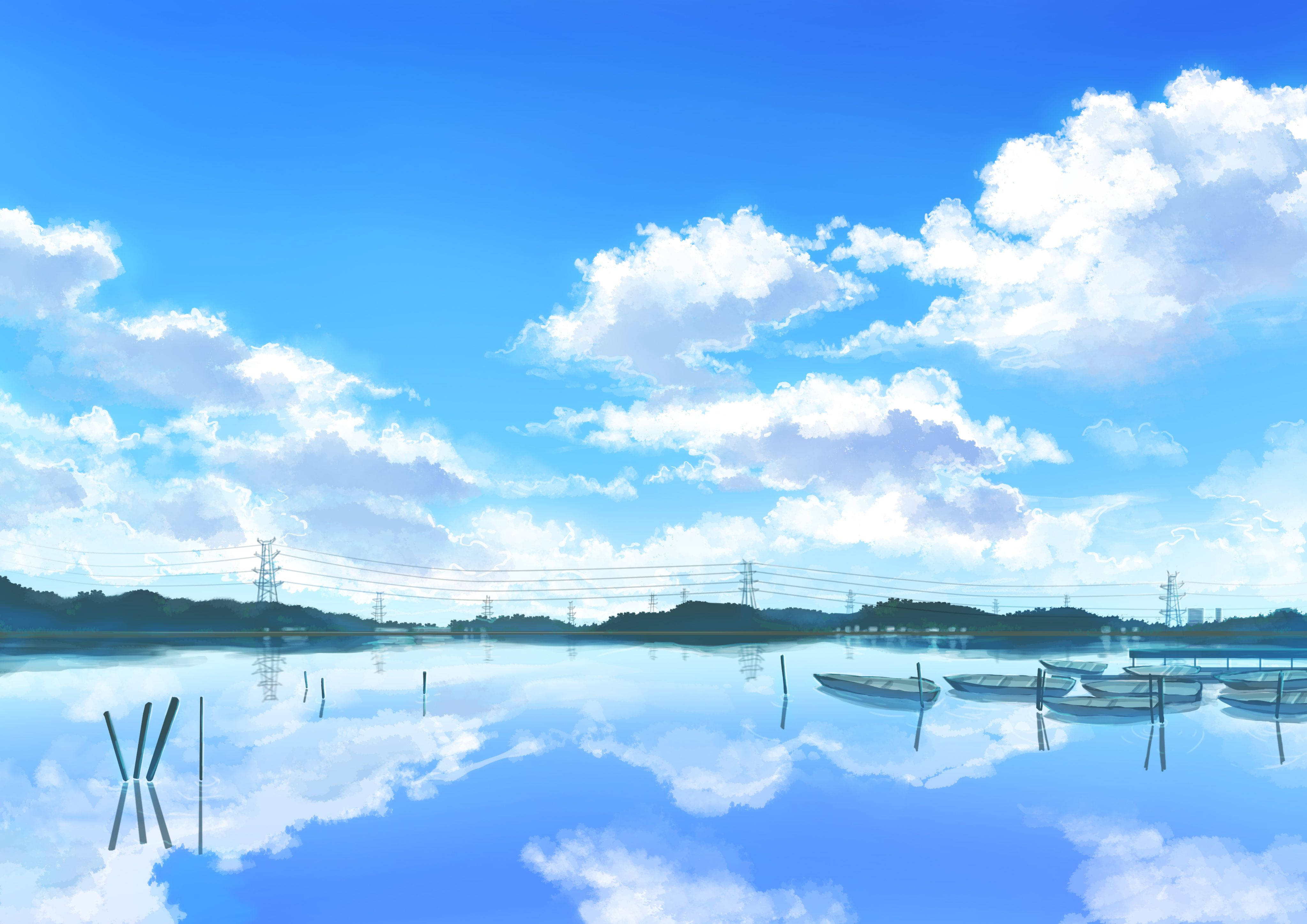 Pintura estética azul sin derechos de autor Fondos de pantalla