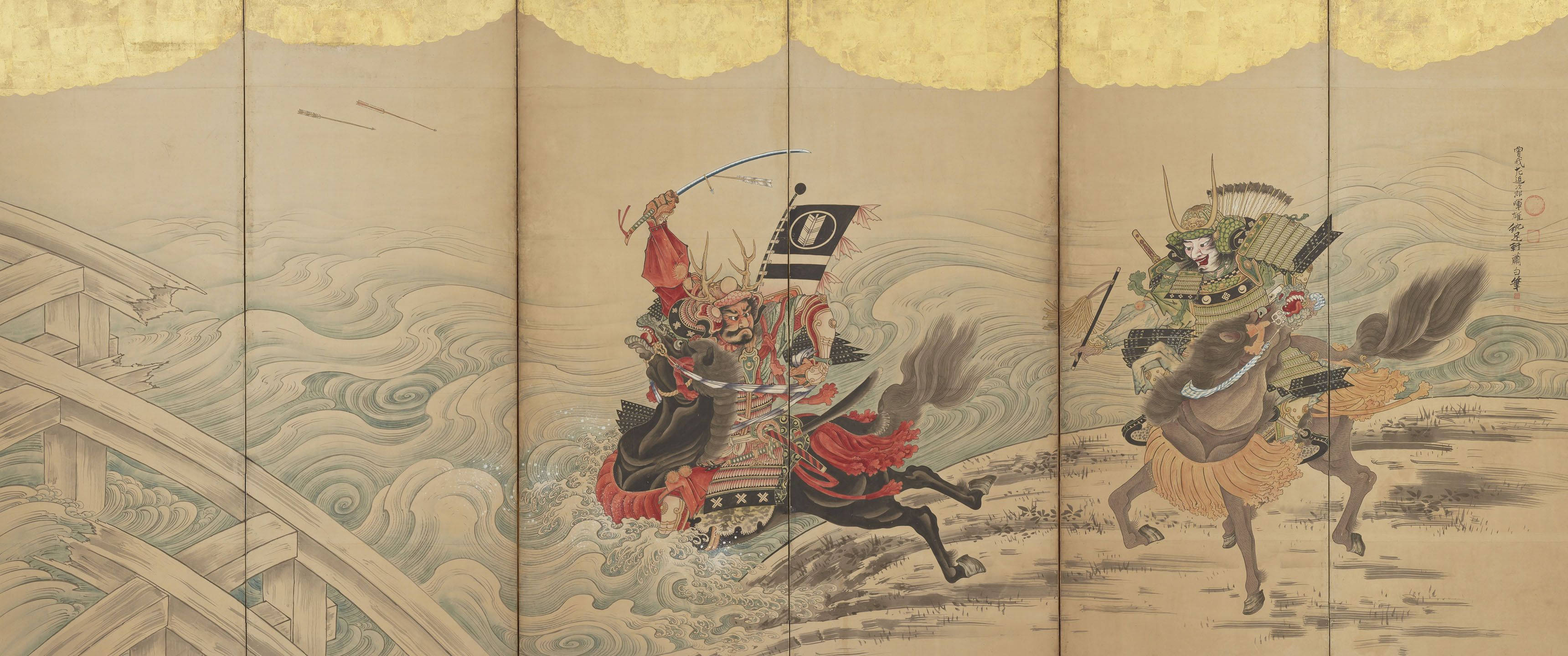 Pintura tradicional japonesa de samuráis Fondos de pantalla