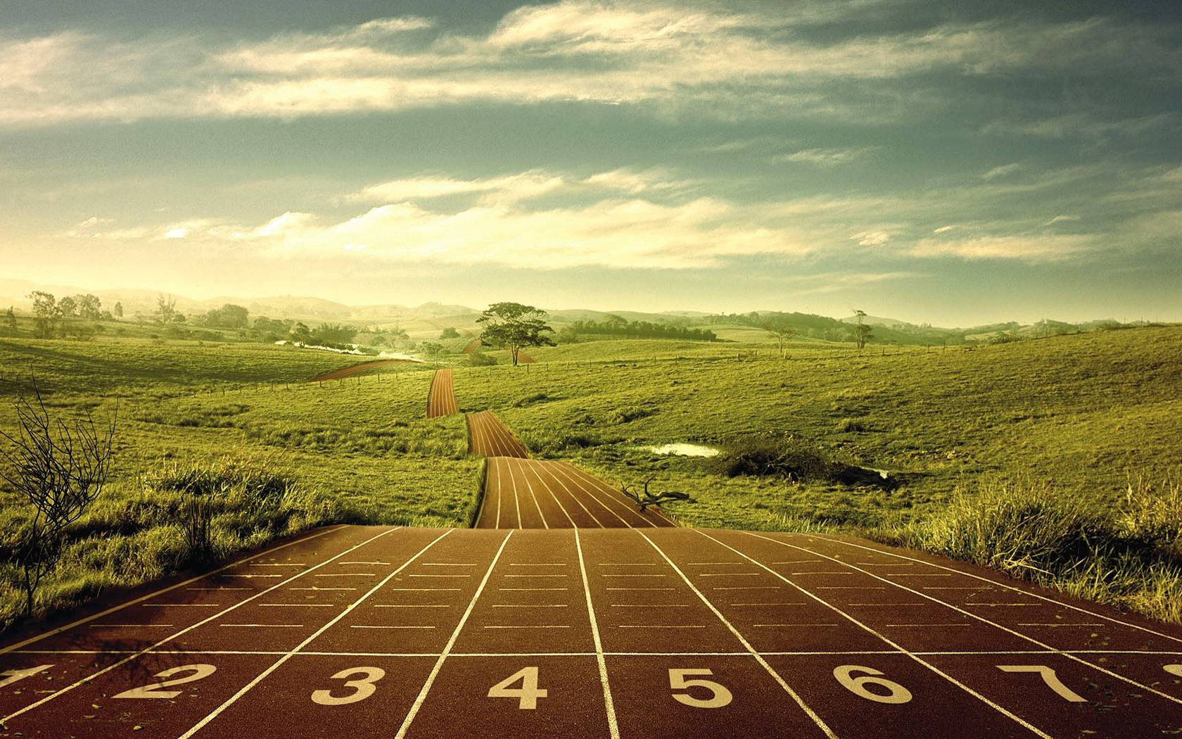 Pista Deportiva De Atletismo En La Montaña Fondos de pantalla