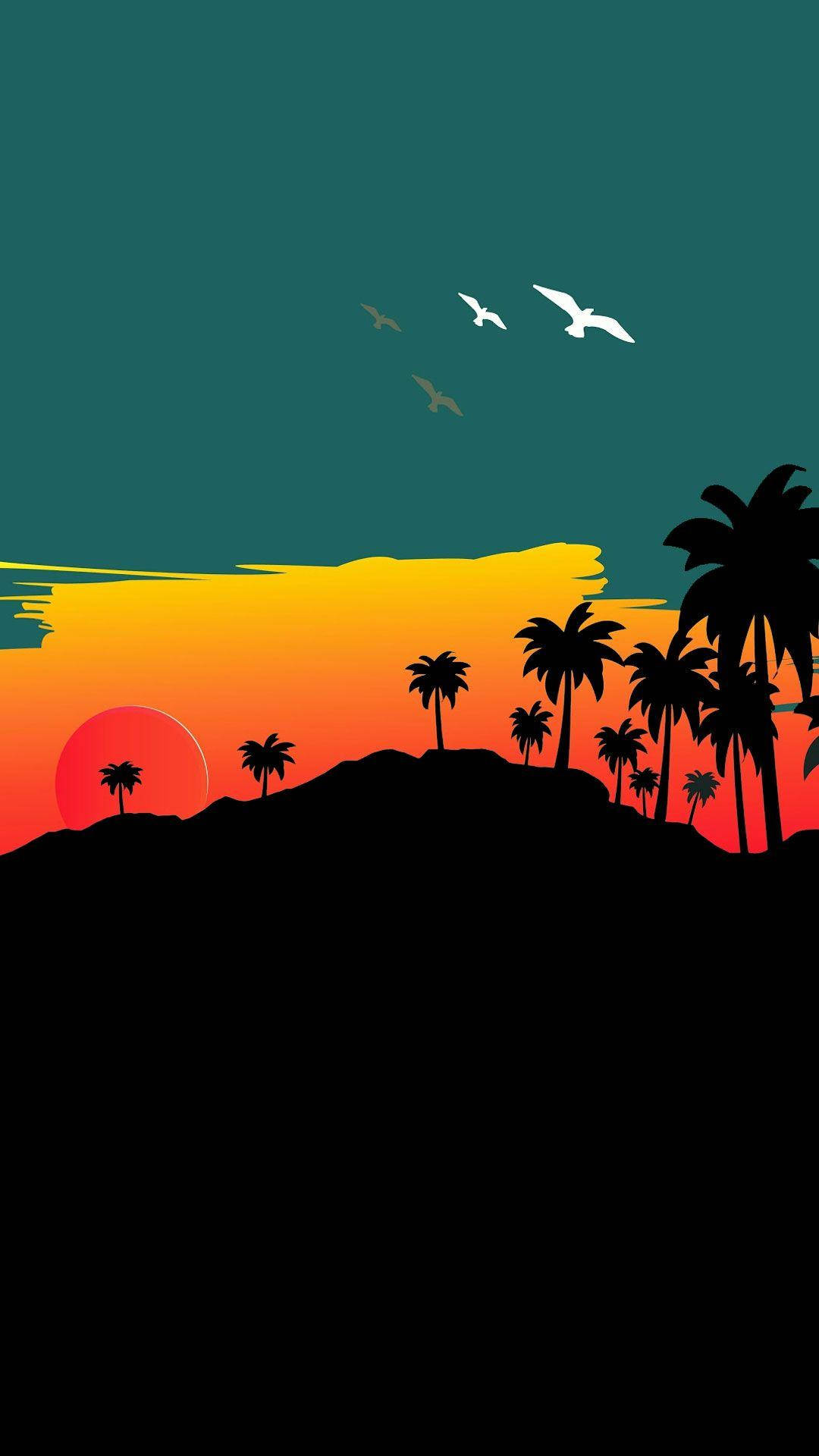 Pixel 4 Isla Tropical Animada Fondos de pantalla