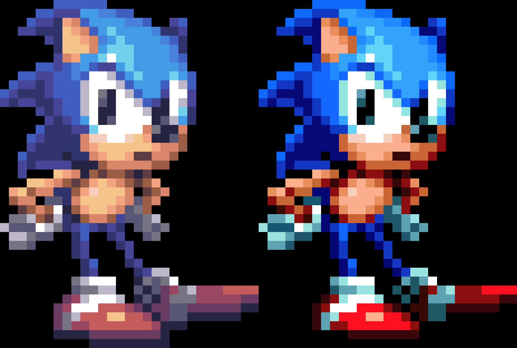 Pixel Art de Sonic Clásico vs Moderno Fondos de pantalla