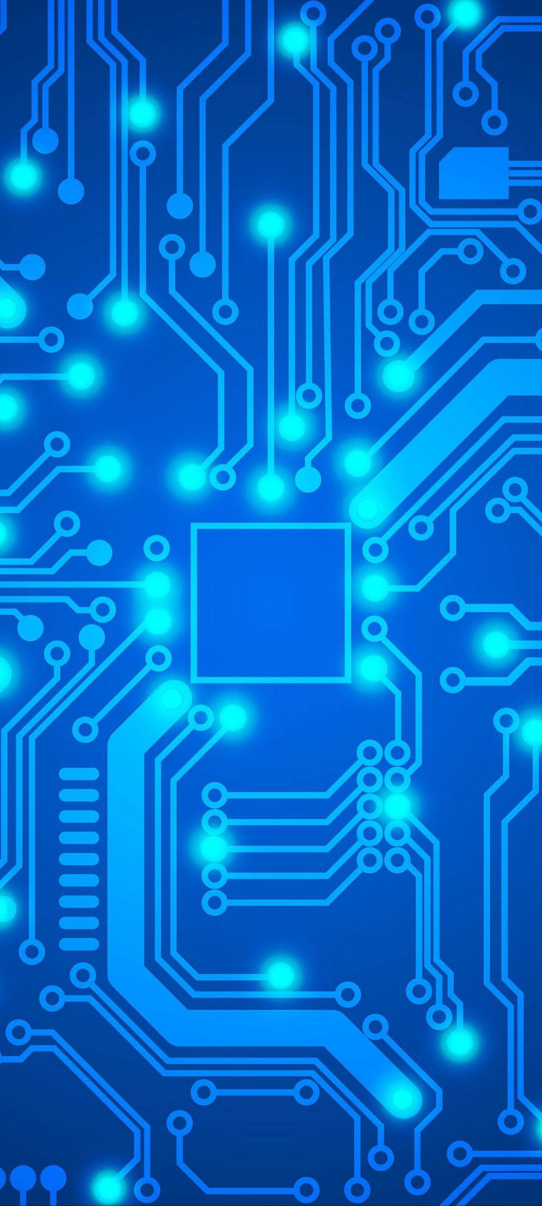 Placa Madre Azul Neón Teléfono Fondos de pantalla