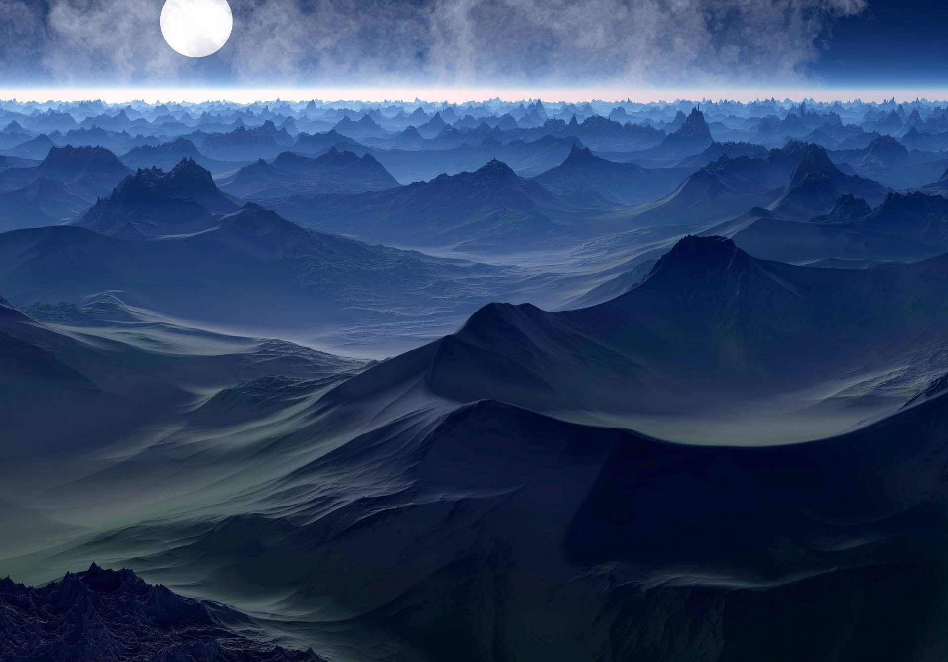 Fondo de pantalla estético de planeta alienígena para iPad