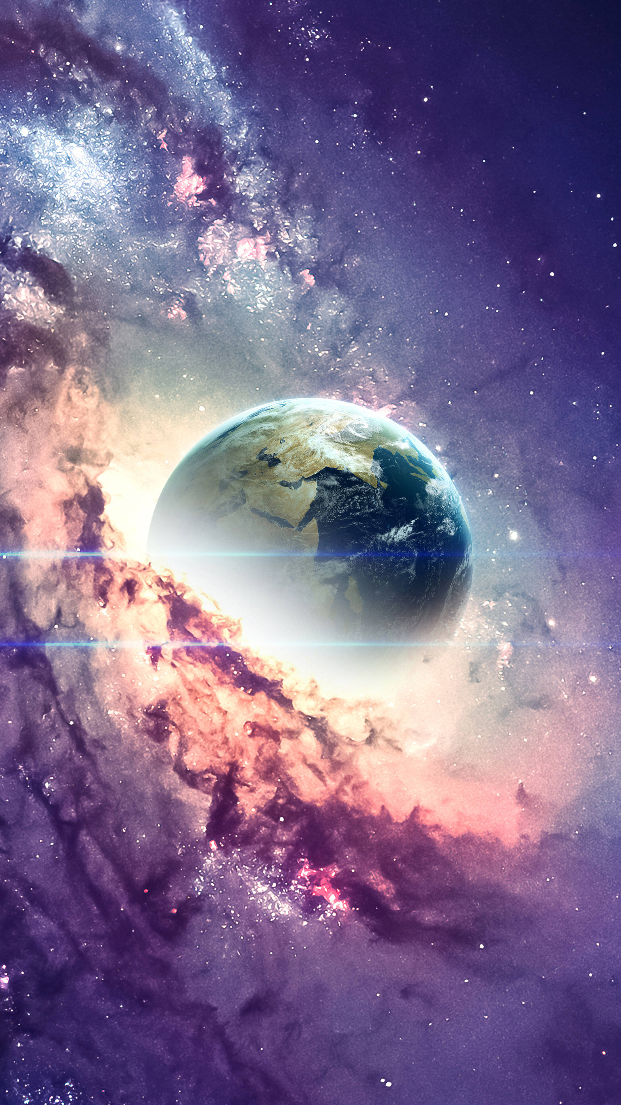 Planeta emergiendo en el espacio 4K para celular Fondos de pantalla