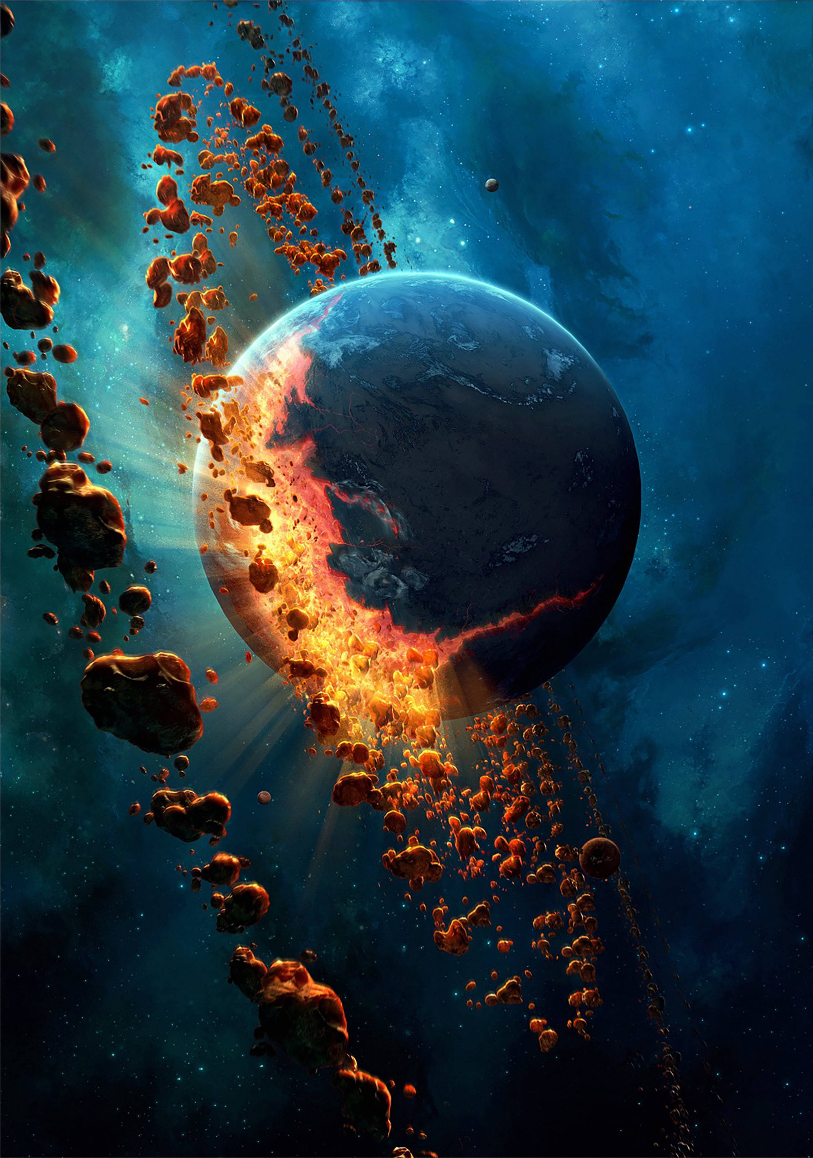 Planeta Explotando en el Espacio 4K para Teléfono Fondos de pantalla