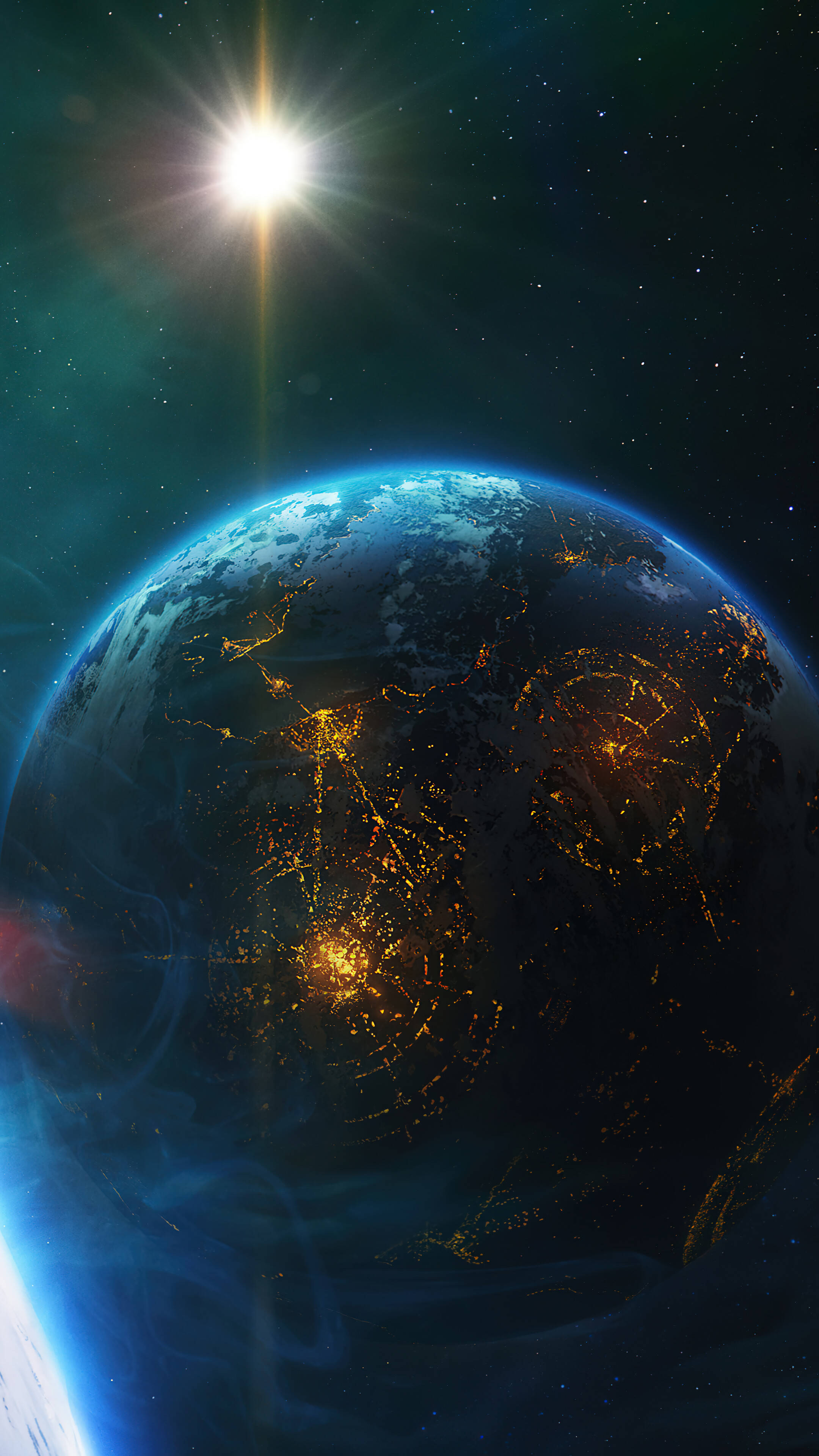 Planeta Futurista en el Espacio 4K para Teléfono Fondos de pantalla